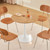 Round Dining Table, 31.5" Circle Tulip Table with Thickened Tabletop & Metal Pedestal, Mid Century Modern Bistro Table for Kitchen, Small Places, Living Room, Cafe (Faux Oak)