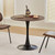 Round Dining Table, 31.5" Circle Tulip Table with Thickened Tabletop & Metal Pedestal, Mid Century Modern Bistro Table for Kitchen, Small Places, Living Room, Cafe (Faux Walnut)