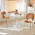 Round Dining Table, 31.5" Circle Tulip Table with Thickened Tabletop & Metal Pedestal, Mid Century Modern Bistro Table for Kitchen, Small Places, Living Room, Cafe (White)