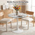 27.6" Marble Round Tulip Table, Mid-Century Modern Style Dining Table with White Pedestal Base for 2-4 People, Featuring A Marble Tabletop for Kitchen, Dining Room, Cafe (Light Grey)