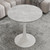 27.6" Marble Round Tulip Table, Mid-Century Modern Style Dining Table with White Pedestal Base for 2-4 People, Featuring A Marble Tabletop for Kitchen, Dining Room, Cafe (Light Grey)