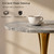 27.6" Marble Round Tulip Table, Mid-Century Modern Style Dining Table with Gold Pedestal Base for 2-4 People, Featuring A Marble Tabletop for Kitchen, Dining Room, Cafe (Dark Grey)