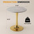 27.6" Marble Round Tulip Table, Mid-Century Modern Style Dining Table with Gold Pedestal Base for 2-4 People, Featuring A Marble Tabletop for Kitchen, Dining Room, Cafe (Light Grey)