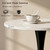 27.6" Marble Round Tulip Table, Mid-Century Modern Style Dining Table with Black Pedestal Base for 2-4 People, Featuring A Marble Tabletop for Kitchen, Dining Room, Cafe (White)