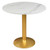 Round Modern Dinning Table 30 inches Bistro Tulip Table with White Faux Marble top Gold Sturdy Metal Frame,Easy Assemble,Diameter 30in*H28.54in