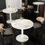 31.5" Tulip Table,Round Kitchen Dining Table for 2-4 with Thick Sintered Stone Top,Titanium Golden Pedestal Base,Heat-Resistant,Bistro Table for Dining Room,Café,Small Space（Silk Floating）