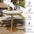31.5" Tulip Table,Round Kitchen Dining Table for 2-4 with Thick Sintered Stone Top,Titanium Golden Pedestal Base,Heat-Resistant,Bistro Table for Dining Room,Café,Small Space（Sunrise Strings）