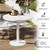 31.5" Tulip Table,Round Kitchen Dining Table for 2-4 with Thick Sintered Stone Top,Titanium Golden Pedestal Base,Heat-Resistant,Bistro Table for Dining Room,Café,Small Space（White Glacial）