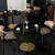 31.5" Tulip Table,Round Kitchen Dining Table for 2-4 with Thick Sintered Stone Top,Titanium Golden Pedestal Base,Heat-Resistant,Bistro Table for Dining Room,Café,Small Space（Gilded Chord）