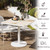31.5" Tulip Table,Square Kitchen Dining Table for 2-4 with Thick Sintered Stone Top,Titanium Golden Pedestal Base,Heat-Resistant,Bistro Table for Dining Room,Café,Small Space（Amber Rift）
