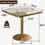 31.5" Tulip Table,Square Kitchen Dining Table for 2-4 with Thick Sintered Stone Top,Titanium Golden Pedestal Base,Heat-Resistant,Bistro Table for Dining Room,Café,Small Space（Cloud Amber）