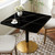 31.5" Tulip Table,Square Kitchen Dining Table for 2-4 with Thick Sintered Stone Top,Titanium Golden Pedestal Base,Heat-Resistant,Bistro Table for Dining Room,Café,Small Space（Gilded Chord）