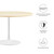 48" Round Artificial Dining Table with Tapered, Metal Base, White Travertine
