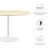 48" Round Artificial Dining Table with Tapered, Metal Base, White Travertine