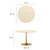 48" Round Artificial Dining Table with Tapered, Metal Base, Gold Travertine