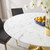 60" Mid-Century Dining Table with Round Artificial Marble Top in Gold White