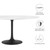 60" Round Wood Dining Table, White Top, Black Base