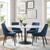 60" Round Wood Dining Table, White Top, Black Base