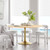 Dining Table, 60", Gold Natural