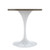 Mid-Century Modern 27 Inch Round Dining Table, MDF Wood Tabletop with White Steel Pedestal Base, Contemporary Kitchen & Dining Room Table, Small Space Breakfast Table, Dark Maple