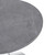 Mid-Century Modern Dining Table with a 27" Round Sintered Stone Tabletop and White Stainless Steel Pedestal Base for Kitchen and Dining Room (Grey)