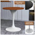 Mid-Century Modern 27 Inch Round Dining Table, MDF Wood Tabletop with White Steel Pedestal Base, Contemporary Kitchen & Dining Room, Small Space Breakfast Table, Cognac Brown