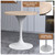Mid-Century Modern 27 Inch Round Dining Table, MDF Wood Tabletop with White Steel Pedestal Base, Contemporary Kitchen & Dining Room, Small Space Breakfast Table, Light Natural Wood