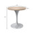 Mid-Century Modern 27 Inch Round Dining Table, MDF Wood Tabletop with White Steel Pedestal Base, Contemporary Kitchen & Dining Room, Small Space Breakfast Table, Light Natural Wood