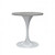 Modern Round Dining Table, White Resin Tabletop with Stainless Steel Pedestal Base, Contemporary Kitchen & Dining Room Table, Small Space Breakfast Nook Table (27 Inch)