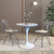 Modern Round Dining Table, White Resin Tabletop with Stainless Steel Pedestal Base, Contemporary Kitchen & Dining Room Table, Small Space Breakfast Nook Table (27 Inch)
