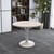 Modern Round Dining Table, White Resin Tabletop with Stainless Steel Pedestal Base, Contemporary Kitchen & Dining Room Table, Small Space Breakfast Nook Table (36 Inch)