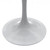 Modern Round Dining Table, White Resin Tabletop with Stainless Steel Pedestal Base, Contemporary Kitchen & Dining Room Table, Small Space Breakfast Nook Table (36 Inch)