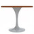 Mid-Century Modern 36 Inch Round Dining Table, MDF Wood Tabletop with White Steel Pedestal Base, Contemporary Kitchen & Dining Room Table, for Small Spaces (Cognac Brown)