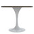Mid-Century Modern 36 Inch Round Dining Table, MDF Wood Tabletop with White Steel Pedestal Base, Contemporary Kitchen & Dining Room Table, for Small Spaces (Dark Maple)