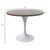 Mid-Century Modern 36 Inch Round Dining Table, MDF Wood Tabletop with White Steel Pedestal Base, Contemporary Kitchen & Dining Room Table, for Small Spaces (Dark Maple)