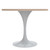 Mid-Century Modern 36 Inch Round Dining Table, MDF Wood Tabletop with White Steel Pedestal Base, Contemporary Kitchen & Dining Room Table, for Small Spaces (Light Natural)