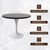 Mid-Century Modern 36 Inch Round Dining Table, MDF Wood Tabletop with White Steel Pedestal Base, Contemporary Kitchen & Dining Room Table, for Small Spaces (Black)