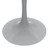 Mid-Century Modern 36 Inch Round Dining Table, MDF Wood Tabletop with White Steel Pedestal Base, Contemporary Kitchen & Dining Room Table, for Small Spaces (Black)