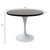 Mid-Century Modern 36 Inch Round Dining Table, MDF Wood Tabletop with White Steel Pedestal Base, Contemporary Kitchen & Dining Room Table, for Small Spaces (Black)