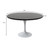 Mid-Century Modern 48 Inch Round Dining Table, MDF Wood Tabletop with White Steel Pedestal Base, Large Pedestal Kitchen & Dining Room Table, Breakfast Nook Table (Black)