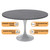 Modern 48" Round Dining Table with Sintered Stone Tabletop in White Steel Pedestal Base for Kitchen and Dining Room (Grey)