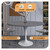 Modern 48" Round Dining Table with Sintered Stone Tabletop in White Steel Pedestal Base for Kitchen and Dining Room (Grey)