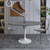 Modern 48" Round Dining Table with Sintered Stone Tabletop in White Steel Pedestal Base for Kitchen and Dining Room (Grey)