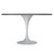Modern 48" Round Dining Table with Sintered Stone Tabletop in White Steel Pedestal Base for Kitchen and Dining Room (Grey)