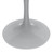 Modern 48" Round Dining Table with Sintered Stone Tabletop in White Steel Pedestal Base for Kitchen and Dining Room (Grey)