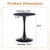Round Dining Table, 23.6" Circle Tulip Table with Thickened Tabletop & Metal Pedestal, Mid Century Modern Bistro Table for Kitchen, Small Places, Living Room