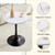 Round Dining Table, 23.6" Circle Tulip Table with Thickened Tabletop & Metal Pedestal, Mid Century Modern Bistro Table for Kitchen, Small Places, Living Room