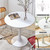 23.6" Round Tulip Dining Table, Mid-Century Tulip Table Kitchen Tulip Dining Table 2 People with MDF Table Top & Pedestal Base for Office Living Room