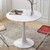 23.6" Round Tulip Dining Table, Mid-Century Tulip Table Kitchen Tulip Dining Table 2 People with MDF Table Top & Pedestal Base for Office Living Room