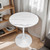 23.6" Round Tulip Dining Table, Mid-Century Tulip Table Kitchen Tulip Dining Table 2 People with MDF Table Top & Pedestal Base for Office Living Room